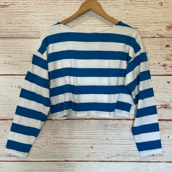 Suzie Kondi Psaras Striped Tee in Blue and White Stripe Sz S - Picture 7 of 10
